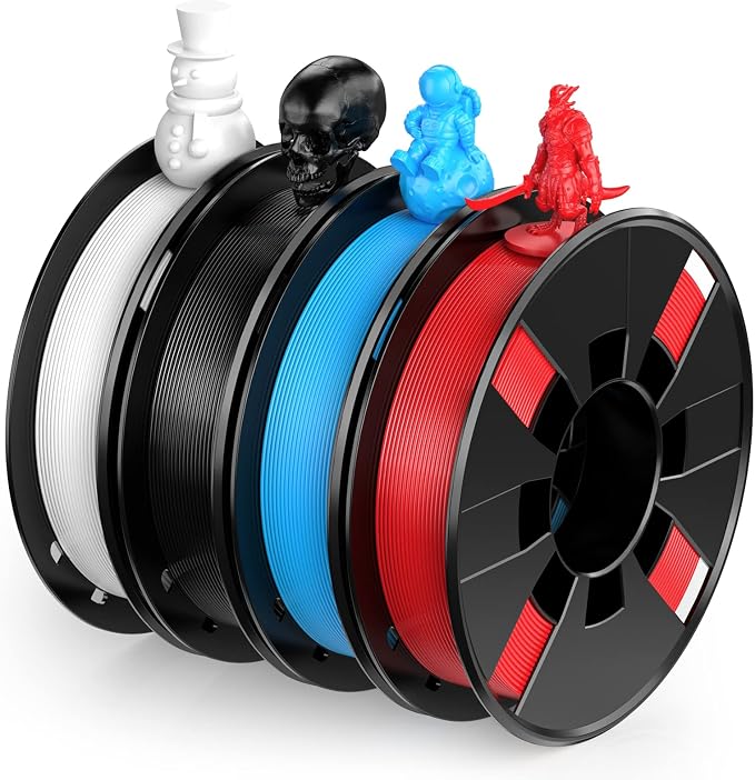ENTINA 4 Colors PLA 3D Printer Filament for Tina 2, Dimensional Accuracy +/- 0.02mm, 1.75MM 200G 3D Printer Filament Bundle for 3D Printers
