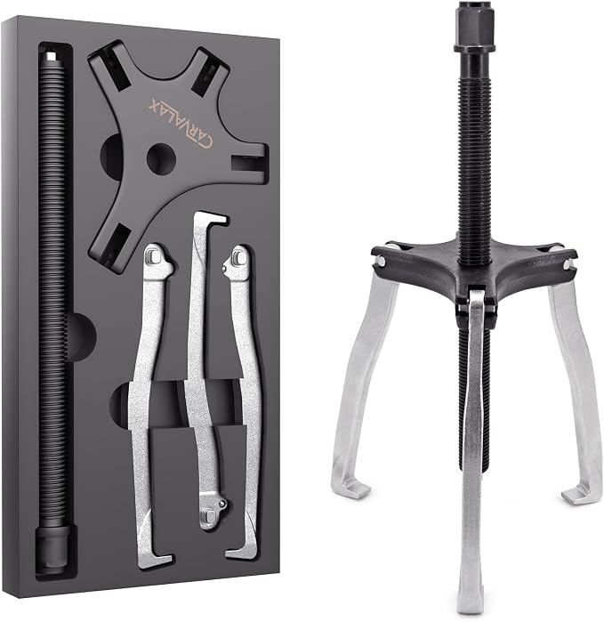 CARVALAX Gear Puller 7 Ton, Heavy Duty CR-V Steel 2 & 3 Reversible Jaw Bearing/Pulley Puller – Professional Automotive & Industrial Tool for Mechanics, DIYers