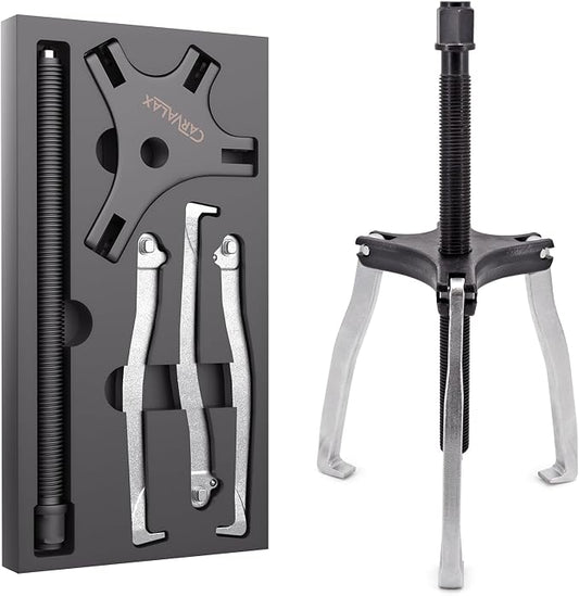 CARVALAX Gear Puller 7 Ton, Heavy Duty CR-V Steel 2 & 3 Reversible Jaw Bearing/Pulley Puller – Professional Automotive & Industrial Tool for Mechanics, DIYers