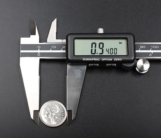 Accusize Industrial Tools Digital Caliper, 12 in/300 mm, 1110-0838 | 300 mm/12 in Range, 0.01 mm/0.0005 in/1/128 in Resolution, ±0.04 mm Accuracy, Metric/Inch/Fractional, Full Screen LCD