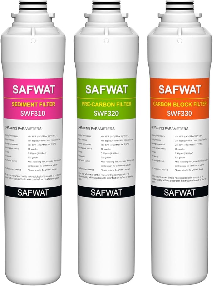 SAFWAT SWF300 Compatible with Brondell H2O+ Coral UC300 System, Replacement for UF-35 Water Filters