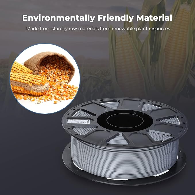 Creality PLA Filament 1.75mm, Tough and Durable 3D Printer Filament with +/-0.02mm Accuracy, Smooth Printing 1KG Spool, Grey