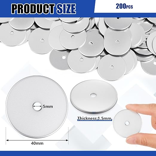 Yaocom 200 Pieces 3/16" x 1-1/2" Zinc Fender Washers Thickness 1.5mm Fender Washers for Wood and Wet Environment