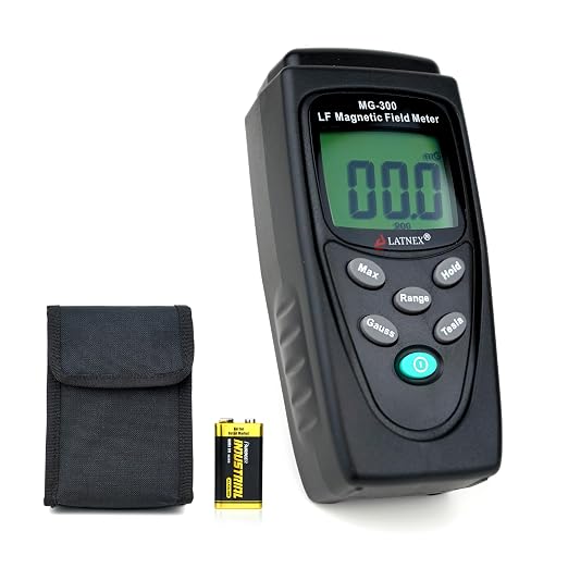 LATNEX MG-300 LF Magnetic Field Meter, Measures EMF from High-Power Transmission Lines, Appliances, Electrical Wires - Perfect for EMF Home Inspections