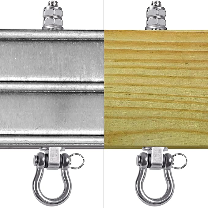 BeneLabel Heavy Duty Swing Hangers with Bearings - Set of 6 Stainless Steel 304 Hardware for Wood & Metal Beams - Ideal for Hanging Hammocks, Yoga Swings, Porch Swing - 1500LB Capacity - 7" x M2/5"