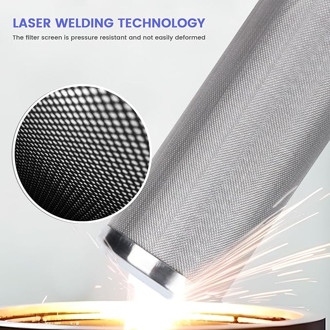 Stainless Steel Cleanable Wire Mesh Filter Cartridge 10”Length,2.5"OD(100 Micron)