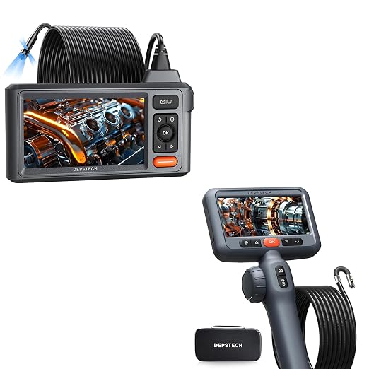 DEPSTECH DS650 10FT Dual Lens Articulating Endoscope & DEPSTECH DS620 Triple Lens 50ft Sewer Camera