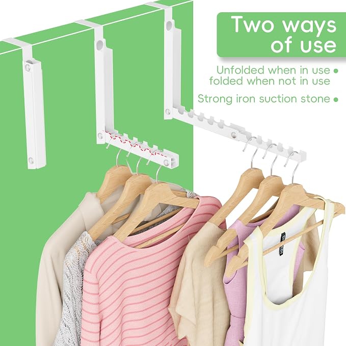 1 Pack Over The Door Hooks,Over The Door Clothes Hanger with 10 Ridges,Space-Saving Over The Door Drying Rack,Door Hooks for Hanging Clothes,Larger Capacity Over The Door Hanger White