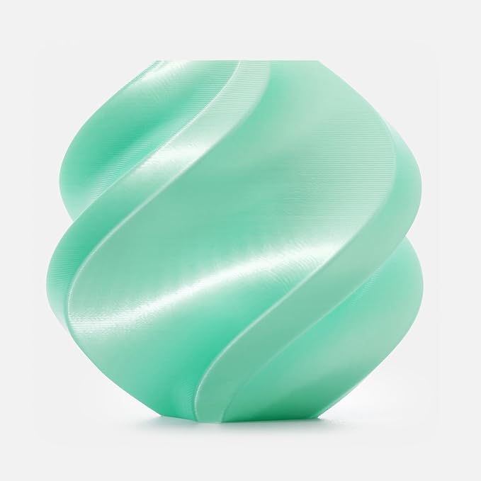 Bambu Lab PLA Silk+ Filament 1.75mm 1kg Spool - PLA 3D Printer Filament, Smooth Finish, Low Warp, Easy to Print, Compatible with Bambu Lab & Most FDM 3D Printers - Mint (13507) - Spool