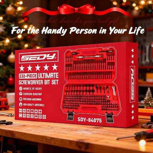 232-Piece Ultimate Screwdriver Bit Set, Cr-V Impact Driver Bit Set Includes Security Bits,Nut Driver, Ratchet Wrench and Bits Holder