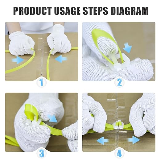 Heavy Duty Banding Strapping kit Contain 1/2" x3200" Polypropylene Packaging Straps & 100 Plastic Clips 20 Edge Protectors Glove