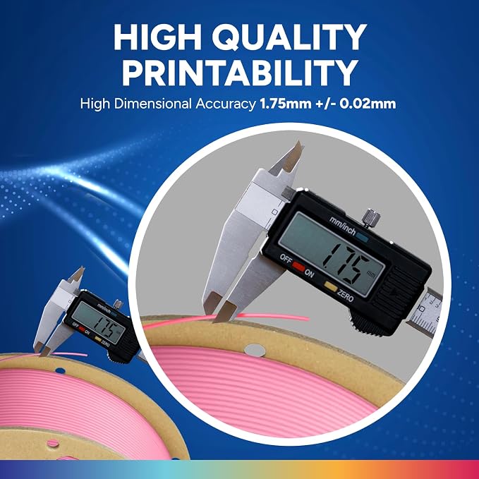 OVERTURE PLA Plus (PLA+) Filament 1.75mm, Stronger & More Durable, Professional Toughness 3D Printer Filament 1kg (2.2lbs), High Precision +/- 0.02mm, Tangle-Free (Pink)