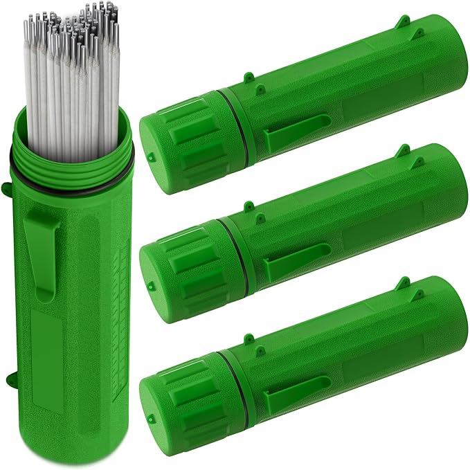 Zonon 4 Pcs Welding Rod Storage Tube 14 Inch Electrode Welding Rod Holder Container Airproof and Waterproof for Canister(Green)