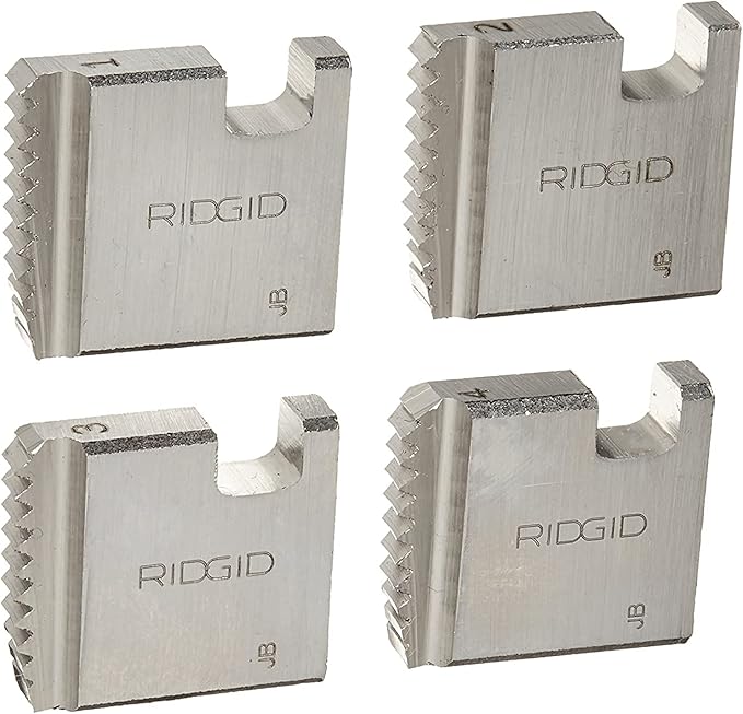 RIDGID 37835 Manual Threader Pipe Dies, Right-Handed Alloy NPT Pipe Dies with Nominal Pipe Size of 1-Inch for Ratchet Threaders or 3-Way Pipe Threaders
