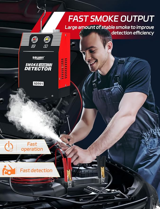 Automotive EVAP Smoke Machine Tester - 12V DC Smoke Leak Detector for Pipe System with Built-in Air Pump