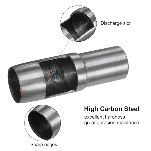 HARFINGTON Hollow Punch for Leather 34mm Round Hole Punch Tool for Belt Puncher Carbon Steel Single Punch for Watch Belts Cut Leather Craft Rubber Paper Fabric Plastic Soft Material