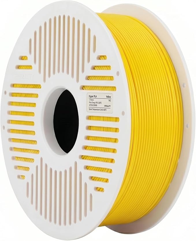 Creality PLA Filament with Reusable Spool 1KG, 1.75mm PLA 3D Printing Filament 2.2lbs High Dimensional Accuracy, Easy Installation Detachable Spool, Fits for Most 3D Printers, Yellow