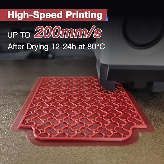 YXPOLYER Nylon Filament PA6 Red Easy PA 3D Printing Filament 1.75mm 1kg | Easy to Print, AMS Compatible Spool, Engineering-grade, Low Warp, FDM Printers, Pre-dried, High Speed Low Temp Printing