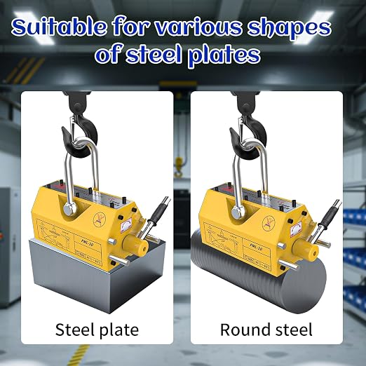 440 lb/200kg Magnetic Lifter, Permanent Magnetic Lifter with Release for Lifting Plate Steel, Board, Used in Shop Crane, Board, Hoist