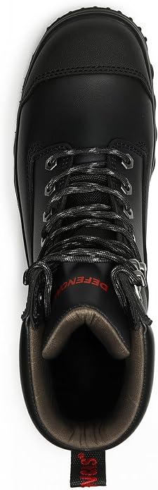 Men’s 6” & 8” Composite Toe Work Boots, Electrical Hazard Safety Boots for Men, Full-Grain Leather Construction Boots, Slip Resistant Rubber Outsole, Removable Memory Foam PU Insole