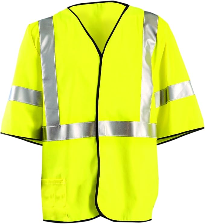 Occunomix LUX-HSG3FR-Y2X Classic Flame Resistant Single Stripe Solid Vest, Class 3, XX-Large, Yellow