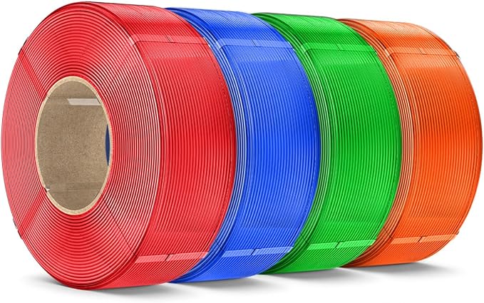 SUNLU 4KG PLA Plus Filament Refill 1.75mm, 1000g PLA+ Filament Bundle 4 Packs, 3D Printer Filament Refill for Reusable Spools, Fit for Most Brand Spool. 1KG/Roll, Transparent Series