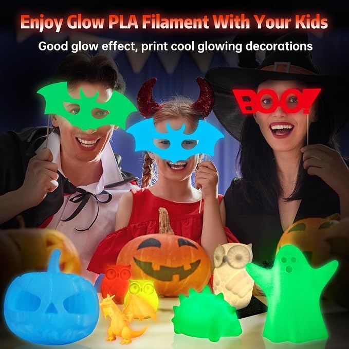 SUNLU Glow in The Dark PLA Filament, Neatly Wound Luminous PLA 3D Printer Filament 1.75mm Dimensional Accuracy +/- 0.02mm, Fit Most FDM 3D Printers, 1kg Spool (2.2lbs), (Red PLA, Glow Red)