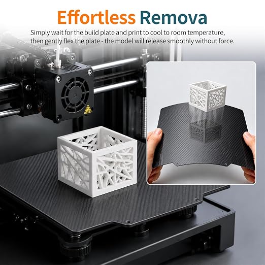 370x370mm K2 Plus Build Plate, Double-Sided PEO PET Build Plate Printing Bed Platform for Creality K2 Plus 3D Printer,Flexible Spring Steel Sheet for Creatily K2 Plus