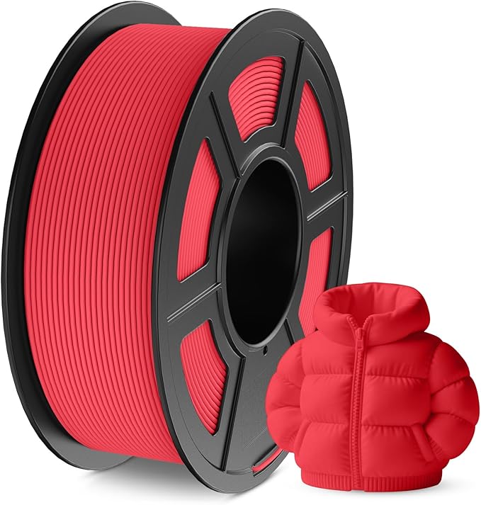 JAYO Matte PLA 3D Printer Filament 1.75mm Red, Matte Surface Conceals Layer Lines Filament, 1.1kg (2.42 lbs) Spool, Accuracy +/- 0.02 mm, Fit Most FDM Printers