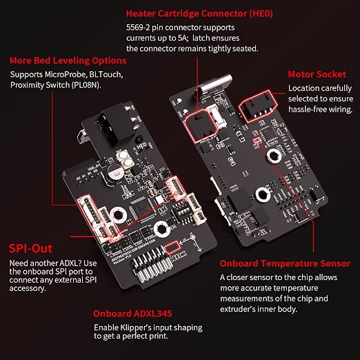 BIGTREETECH EBB SB2209 CAN with Pre-Crimped 30-Pin Wire NTC 100K Thermistor for Voron StealthBurner 3D Printer Parts Hotend Klipper CanBus Extruder HeadTool Max31865 Adapter Board