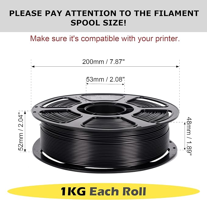 Silk PLA Filament 1KG, 3D Printer Silk Filament 1.75mm, Dimensional Accuracy +/- 0.02mm, Neatly Wound, No Clogging, Individually Vacuum Packed, Shiny Black 3D Printing Filament