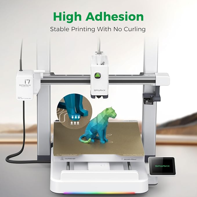 Creality SPARKX i7 PEI Build Plate, Official Dual-Sided Textured Golden PEI Platform for i7 Combo 3D Printer, 300x265mm Flexible Spring Steel Sheet, Scratch & Wear Resistant, Easy Release