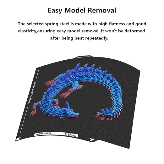 Upgraded Centauri Carbon Double Sided PEI Build Plate, 3D Printer Black Textured PEI Platform for Elegoo Centauri Carbon/2 260x271mm