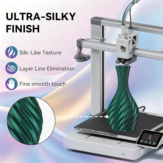Kingroon PLA Filament, Multicolor Silk PLA Filament, Tri Color 3D Printer Filament, 1.75 mm, Dimensional Accuracy +/- 0.03 mm, 1kg Spool(2.2lbs), Black Green Gold