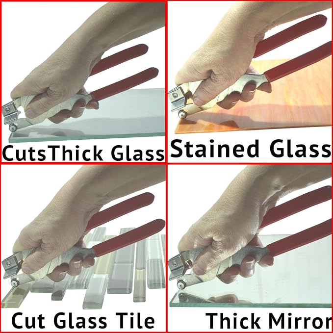 Glass Tile Cutter, UK Made Hand Tool For Glass Subway & Backsplash, No Chipping Unlike Tile Nippers, Includes Cutting Oil plus How To Step By Step Instructions For Diy & Professional