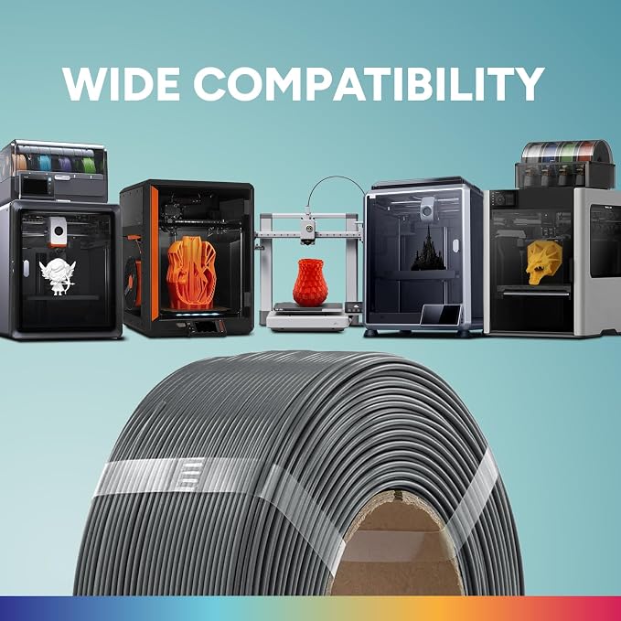 OVERTURE High Speed PLA Filament Refill 1.75mm, Rapid PLA Spoolless 3D Printing Filament, 1kg (2.2lb) Refilament for Bambu Lab, Accuracy +/- 0.02mm, Fit Most FDM Printers (Cement Grey)