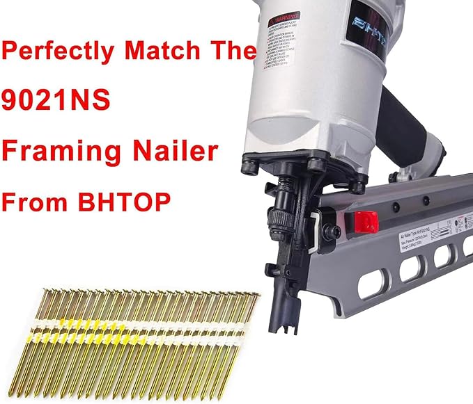 2 Inch Framing Nails, 21 Degree EG Smooth Shank Plastic Collated Nails for Framing Nailer, 2 x .113,(1000 per Box)
