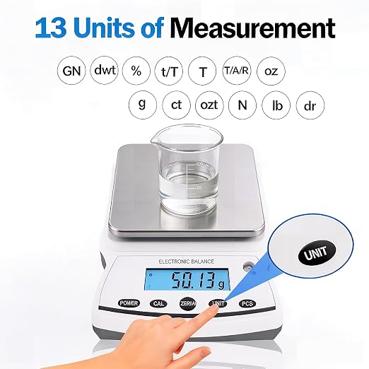 Lab Analytical Balance Scale 5000g x 0.01g High Precision Laboratory Analytical Scale – Lab Jewelry Scientific Use