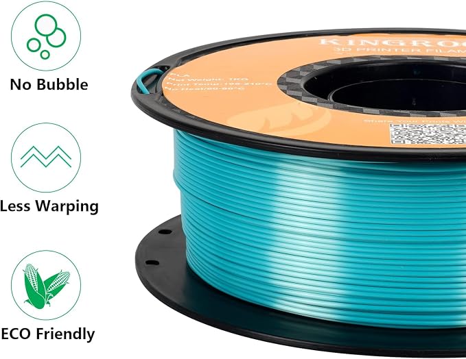 Kingroon Silk PLA Bundle 3D Printer Filament, Dimensional Accuracy +/- 0.03 mm, 10 kg Spool(22lbs), PLA Shiny Filament 1.75 mm（2Gold+Orange+Green+Red+Yellow+Blue+Purple+Silver+Copper, Silk PLA
