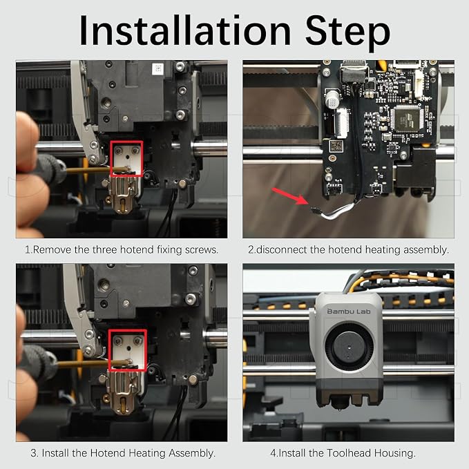 for Bambu Lab P2S Hotend Heating Assembly Kit,No FilamentJam, Ceramic Zirconia Heat Insulation Base, 2300°C Temp Resistant, Wear-Resistant P2S Hot End Heating Component for Bambu P2S 3D Printer
