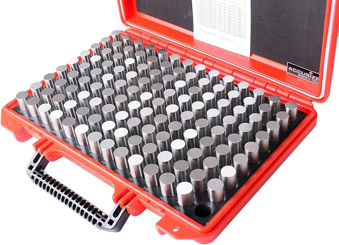 Accusize Industrial Tools Steel Pin Gauge Set, 0.626"-0.750", P4(+) | 125 Pc, Class ZZ, Plus Tolerance, 2" OAL, Steel, Electro-Etched Sizes