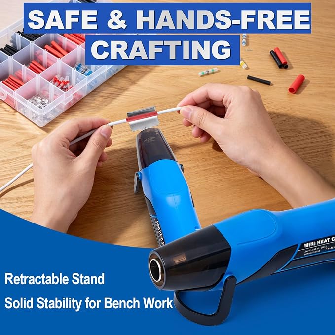 350W Mini Heat Gun for Heat Shrink Tubing, 460PCS 10-26 AWG Solder Seal Wire Connectors & Waterproof Shrink Tube Kit, Portable Hot Air Gun with 2-Temp Max 752°F (400°C) for Automotive, Wiring Repair