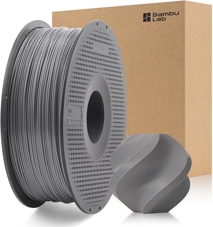Bamboo Original 1.75MM ASA Filament UV Resistance and Highly Durable with Spool with RFID for Bambu Lab X1,P1 P2S,H2D AMS 1KG +/- 0.03mm (Gray 45102)