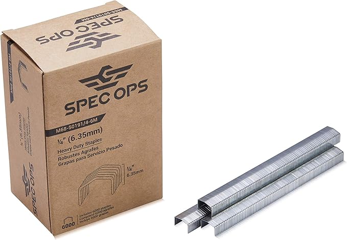 Spec Ops Tools 1/4" Staples for M68E Plier Stapler, 5,000 Pack, 3% Donated to Veterans, Silver