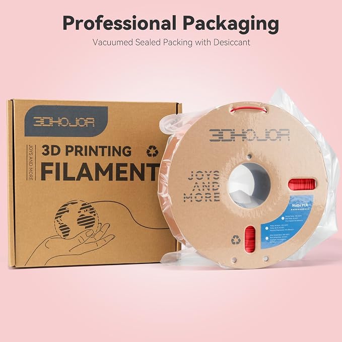 3DHoJor Matte PLA Filament 1.75mm, Upgrade 1kg*2 Bundle Cardboard Spool PLA Filament 1.75 PLA 3D Printing Filament, Print with Most 3D Printers Using 3D Filament-1kg*2 Fire Engine red