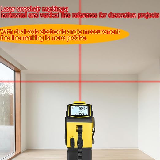 tape measure 4-in-1 laser Digital Measuring Tape & 80m/262ft Laser Distance Meter & with 16ft/5m & Crosshair markings & Dual-axis electronic level,Display On Backlit LCD Screen