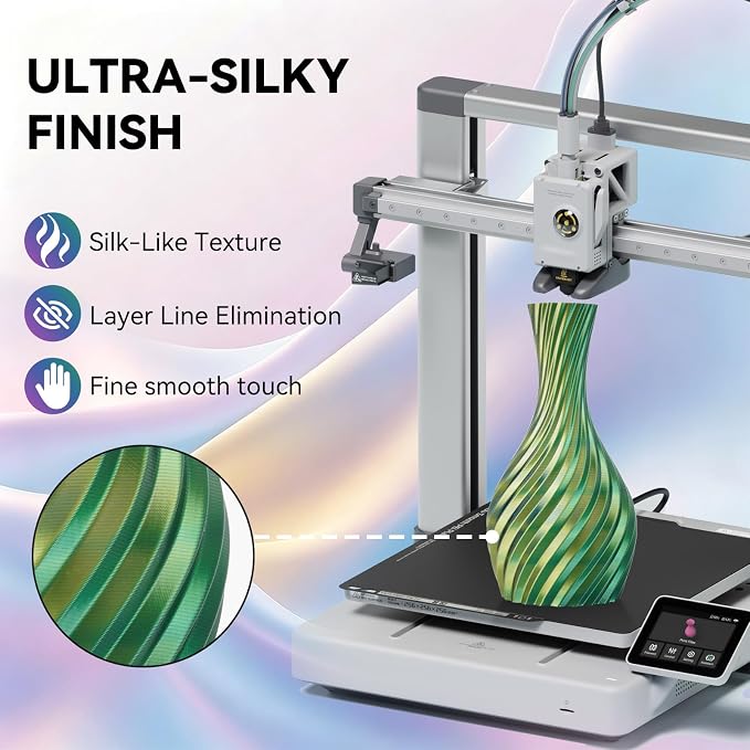 Kingroon PLA Filament, Multicolor Silk PLA Filament, Tri Color 3D Printer Filament, 1.75 mm, Dimensional Accuracy +/- 0.03 mm, 1kg Spool(2.2lbs), Green Blue Yellow