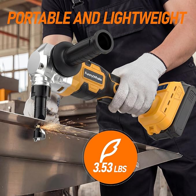 Cordless Metal Nibbler Compatible with Dewalt 20V MAX Battery(No Battery) | 18 Gauge Electric Metal Nibbler with Assist Handle & 2 Blades, 3000RPM Brushless Motor for Stainless Steel, Aluminum