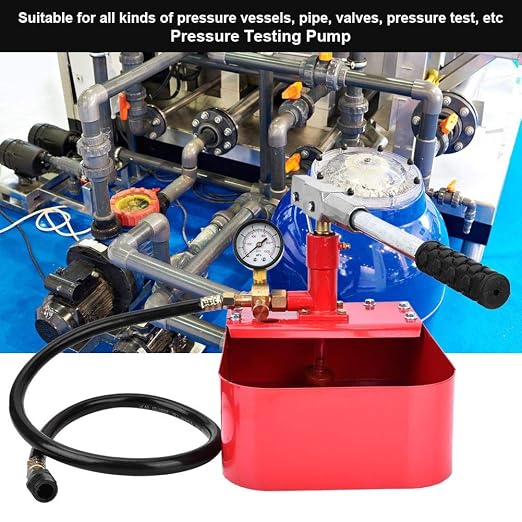 Pressure Test Pump,1000PSI / 7MPa Hydrostatic Hand Test Pump,Pressure Gauge,for Vessels, Pipes, valves, Rubber Fittings