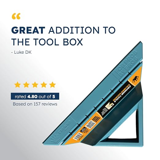 CaliBro Square – Tile Trim & Cutting Guide, Speed Square & Carpenter Tile Tool, ABS Plastic – Blue